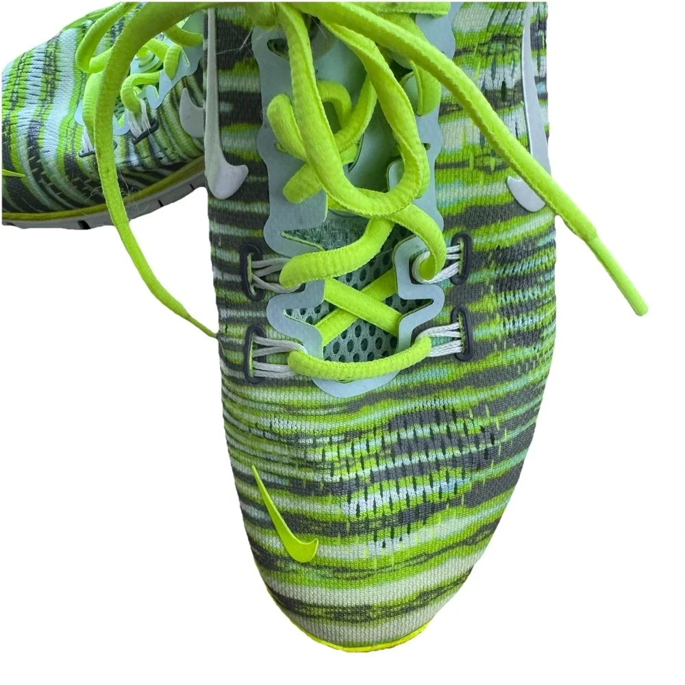 NIKE Free 5.0 Lime Green & Gray Lt Weight Mesh Running SHOES, Women's Size 6.5